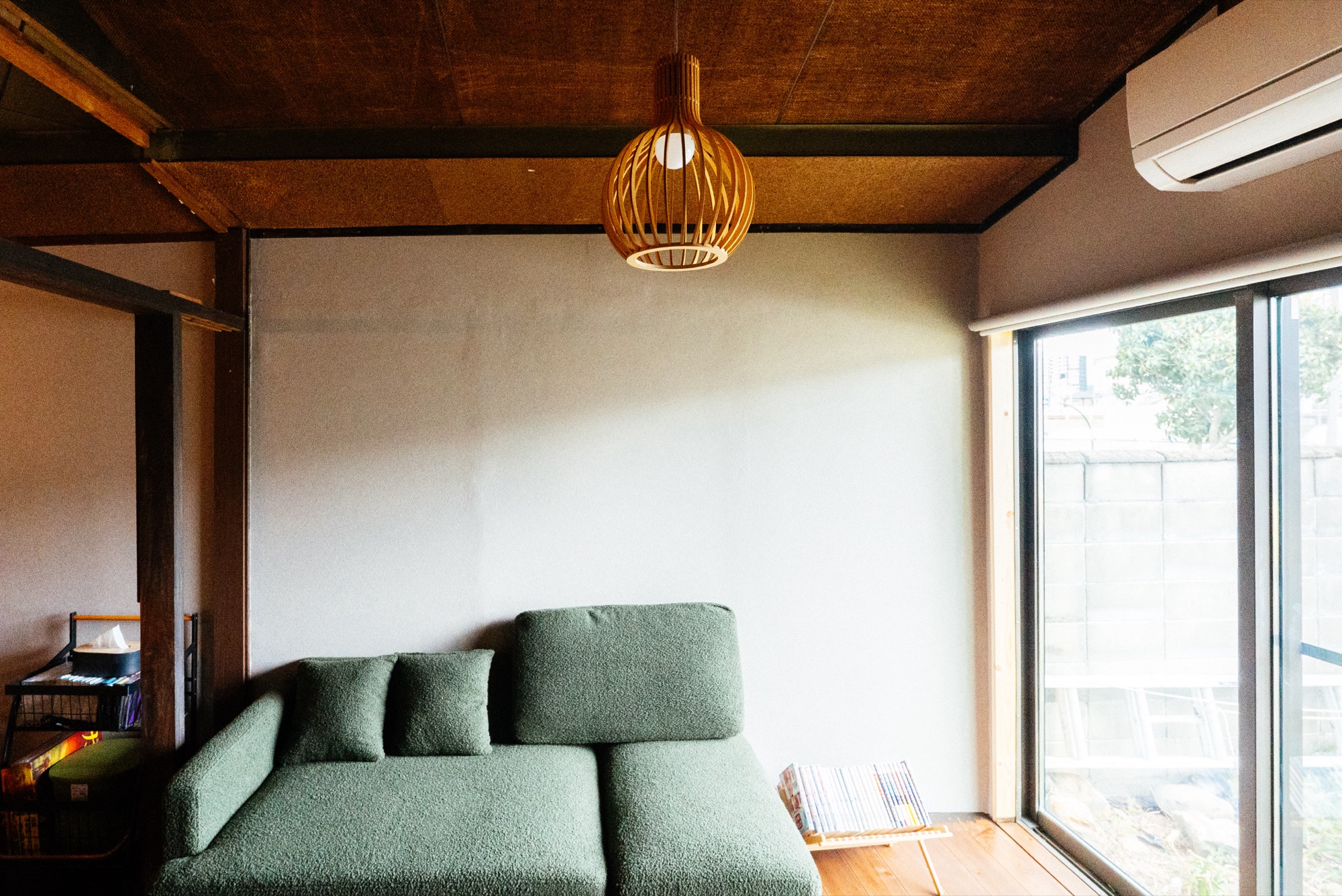 Shared living room sofa by the window